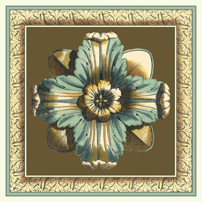 Imprimé chocolat et rosette bleue II