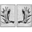Formes abstraites de bois de cerf orignal noir et blanc, art moderne, décoration murale minimaliste, nordique, 2 pièces-98110018-98110015