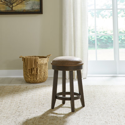  Tabouret d'appoint Trelawny avec cuir tabac