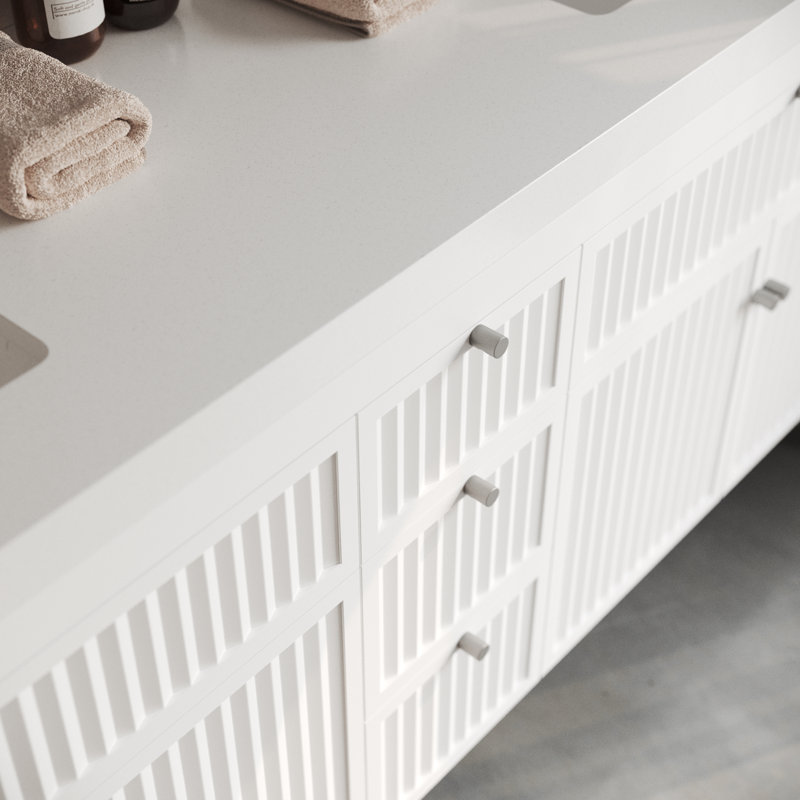 Meuble-lavabo double 72 po Davos, Blanc / Blanc