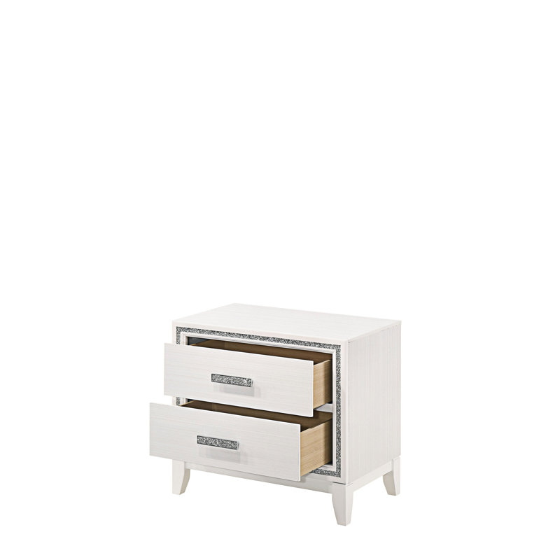 Table de chevet de chevet avec tiroir, Blanc