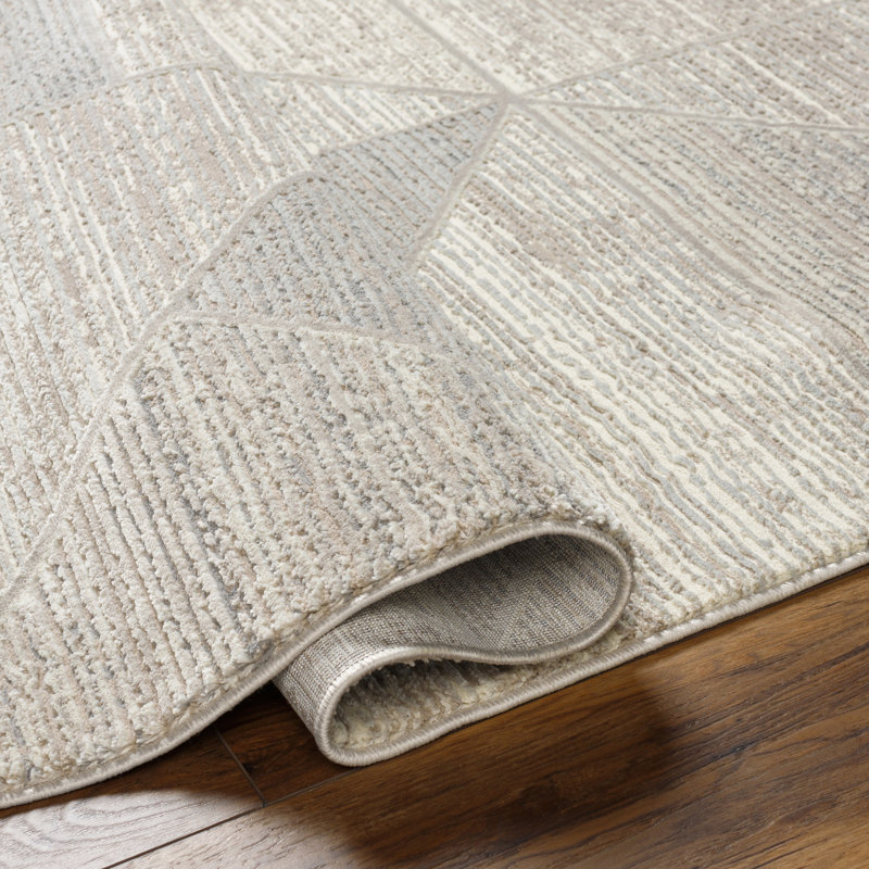 Darrisha Slate Grey Taupe Machine Washable Area Rug, Rectangle 1'11" x 3'9"