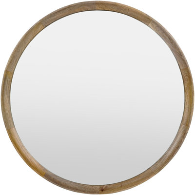 Floman Solid Wood Round Mirror
