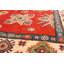 Tapis unique en laine noué à la main style Ouzbék Gazni des années 2010 de 4 pi 11 po x 7 pi 1 po rouge Halma