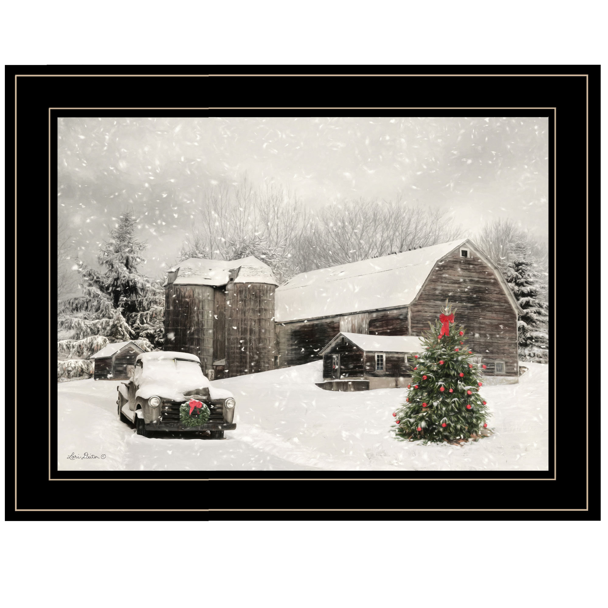 The Holiday Aisle Farmhouse Christmas Framed Wall Art For Living Room