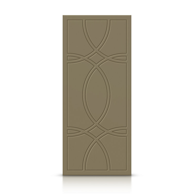 Porte standard à panneaux en bois massif, 24 po x 80 po, Vert olive