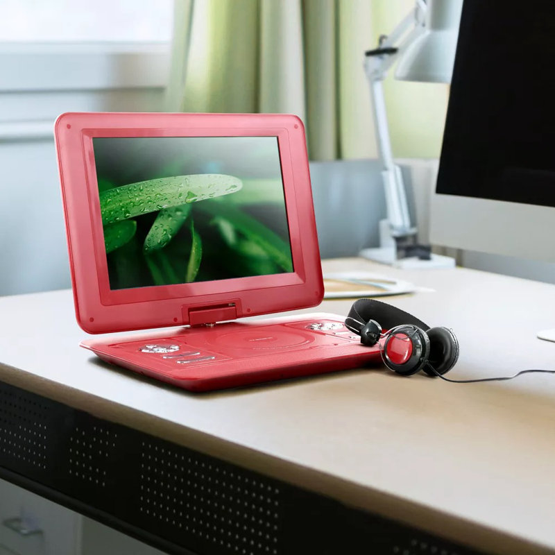 13.3 Inch Portable Dvd Player And Tv With Swivel Tft Led Screen, Usb/hd/av Inputs, Rechargeable Battery, And Car Adapter For Travel And Road Trips