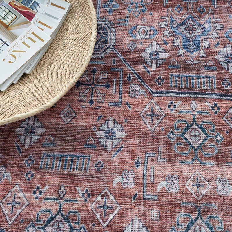 Tapis multicolore lavable à la machine Venetia, Rectangle 5 pi 3 po x 7 pi 3 po