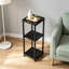 Table à boissons carrée de 10 pouces de large avec pieds réglables, petite table d'appoint à 3 niveaux pour appartements, balcon et bureau, multifonctionnelle légère et peu encombrante pour les plantes