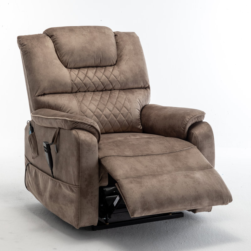 Fauteuil de levage électrique avec porte-gobelet dissimulé pour personnes âgées, Chenille brun foncé