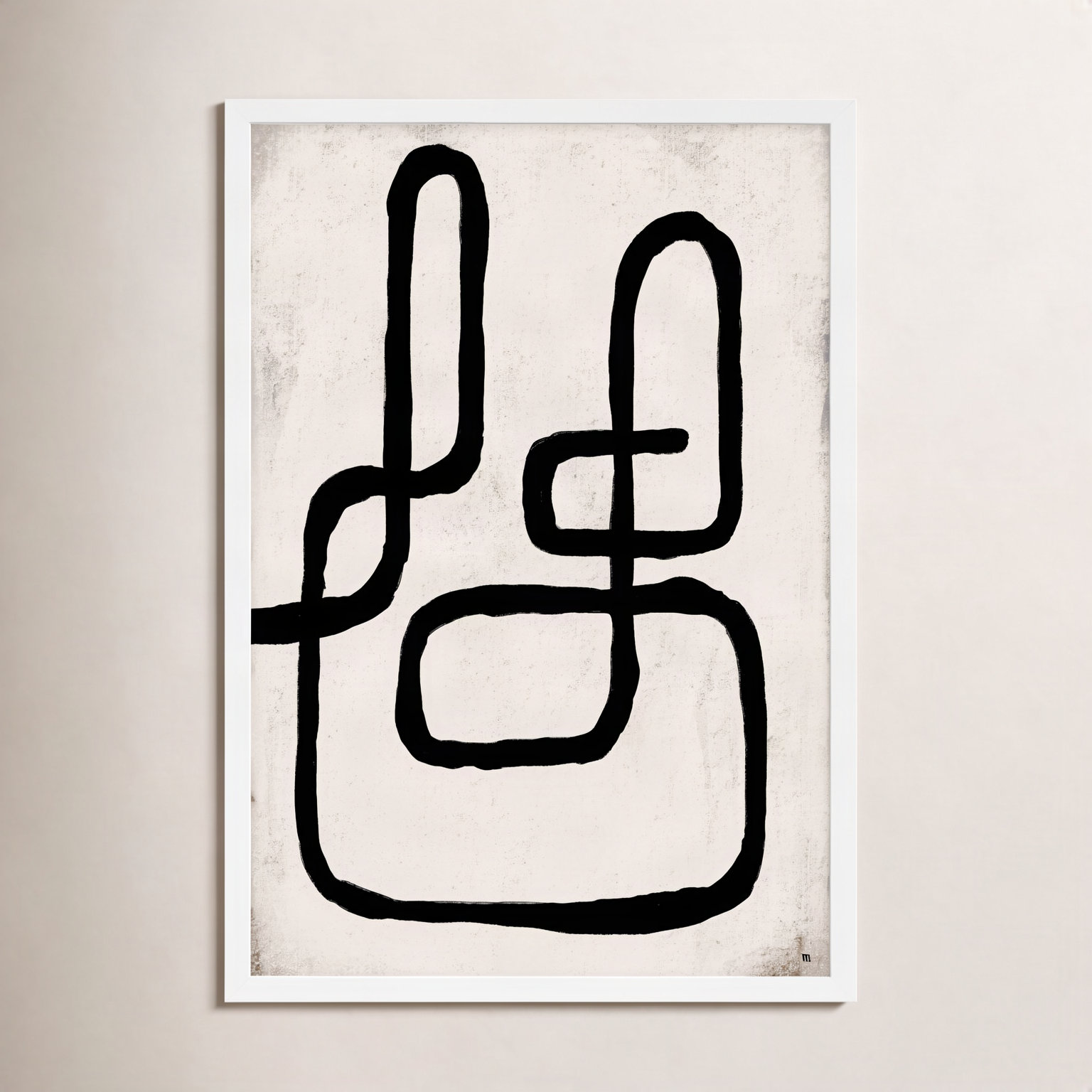Linework 1 by StudioM, 38" H x 26.5" W x 1.25" D, White Framed Paper