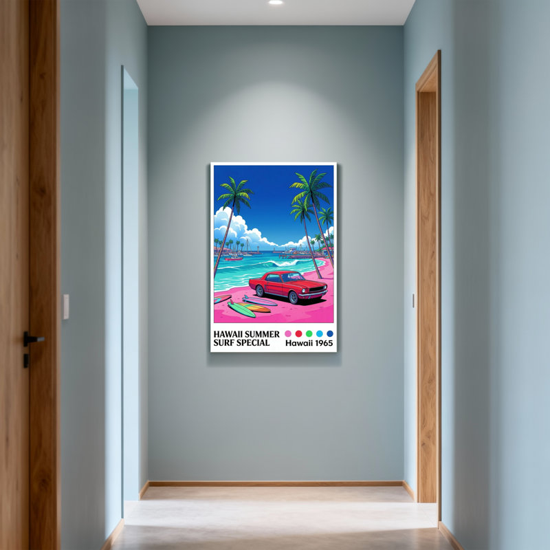 Paysage et nature Hawaii Summer Surf spécial voiture plage scène, H 18 po x l 12 po
