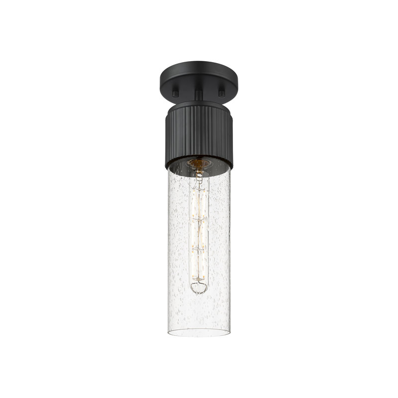 Plafonnier encastré 12 lumières Bolivar, H 15,25 po x l 4 po x P 4 po, Bullé, Noir mat