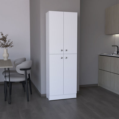Kitchen Pantry 71" H, 4 Doors, 5 Adjustable Shelves, Laundry