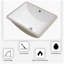 Lavabo de salle de bain rectangulaire encastré en céramique blanc 21 "x 14" avec trop-plein