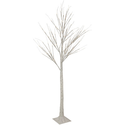 Arbre de Noël blanc 6 pi avec lumières DEL blanc chaud