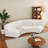 Modern Curved Sectional Sofa Capable of 4 adults – 2-Piece Loveseat Combined, Beige Bouclé  Upholstered