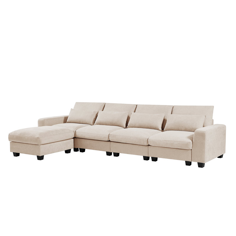 Grand canapé modulaire rembourré en forme de L U-Style Modern, Beige