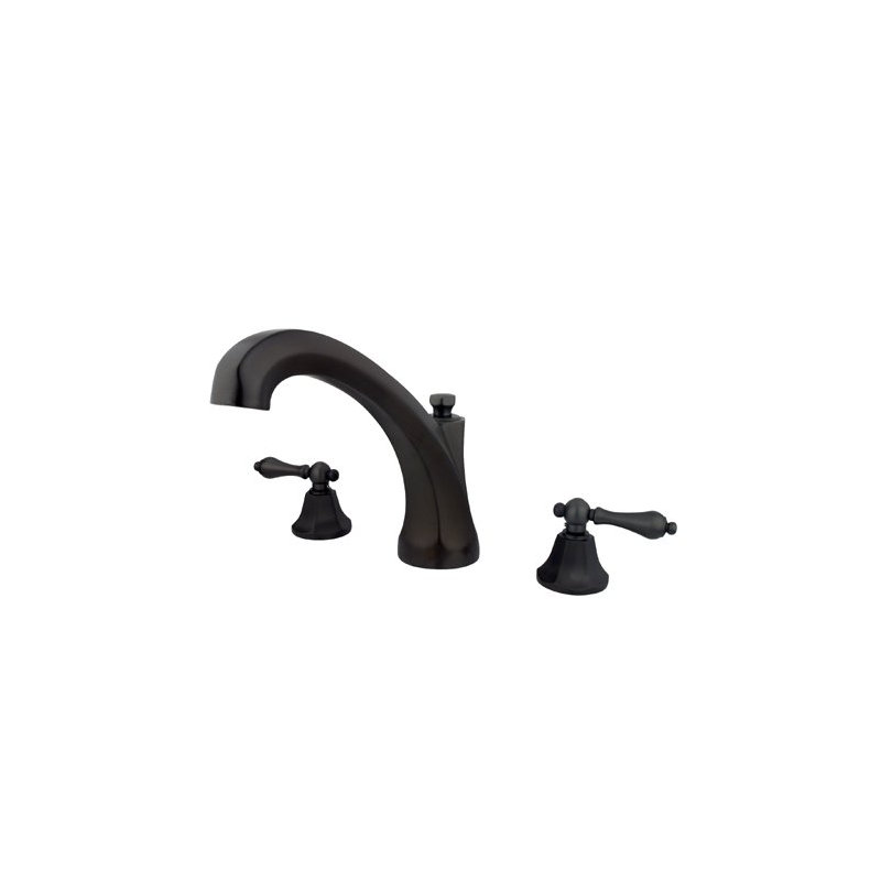 Metropolitan Double Handle Deck Mounted Roman Tub Faucet, Oil Rubbed Bronze
