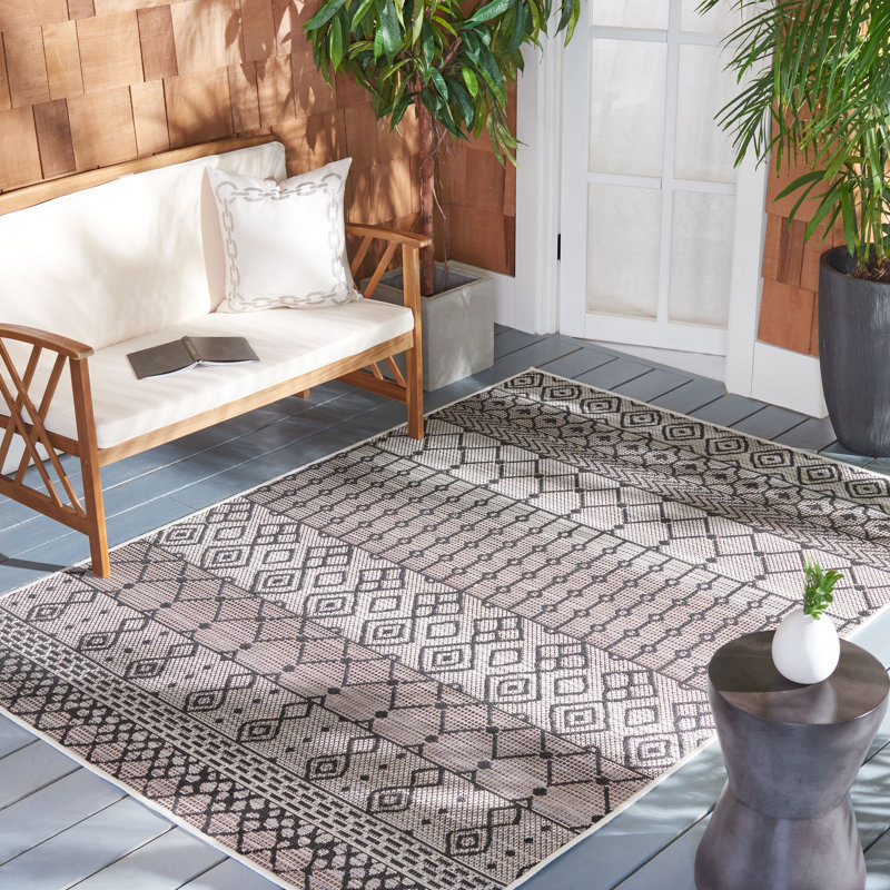 Bounaga Performance Moroccan Indoor/Outdoor Area Rug, Rectangle 8' x 10'