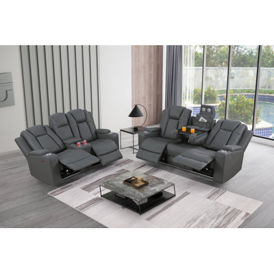Tiertza Faux Leather Power Recliner Set by Ivy Bronx