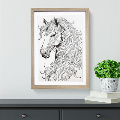Horse Line 1 Piece Single Picture Frame Wall Art