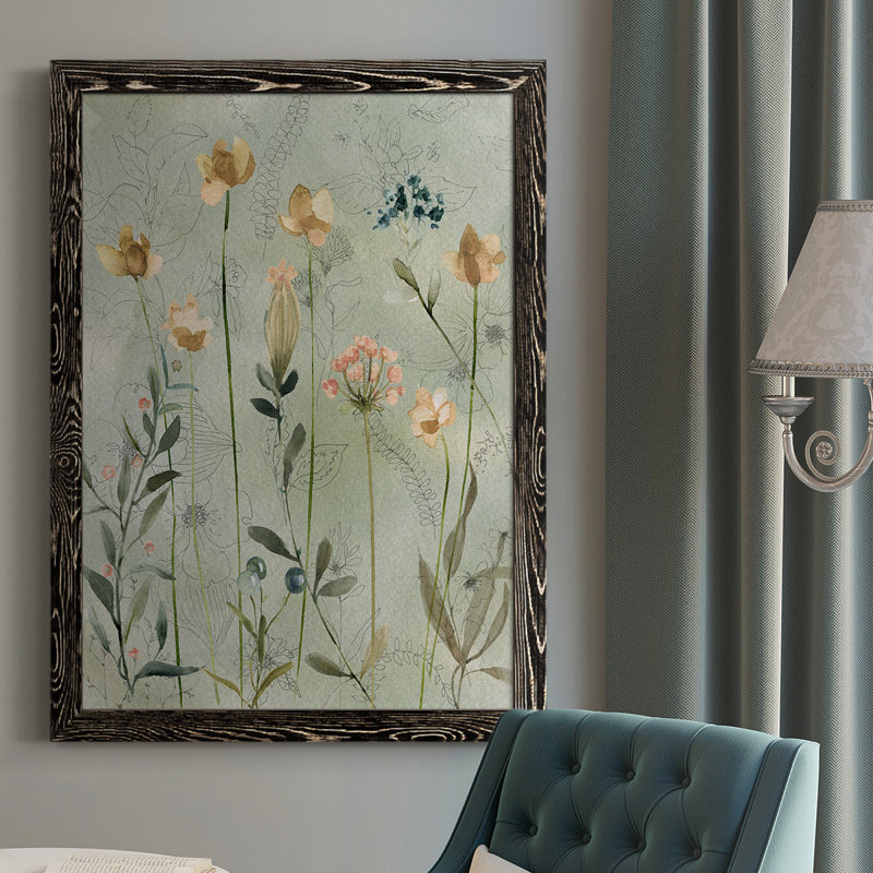 " Botanical Sketchbook ", 37.5" H x 27.5" W x 1" D, Black