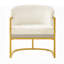 Chaise de lecture rembourrée moderne avec cadre en métal doré Concetta-726124259