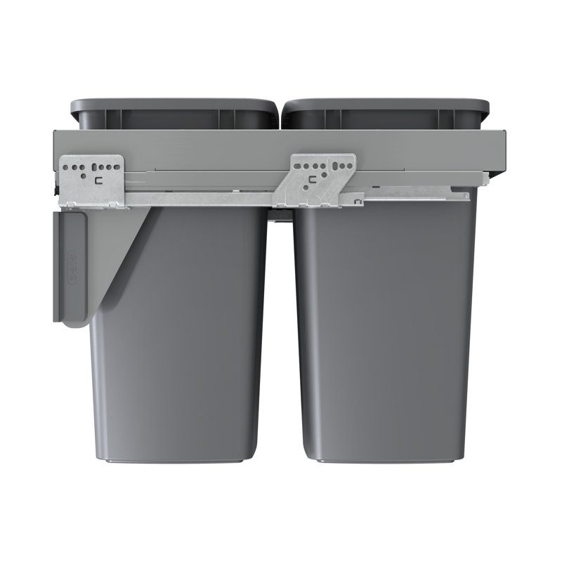 Couvercle en acier pour installation de déchets et de recyclage Contenants et fermeture en douceur pour base à accès complet de 18 po