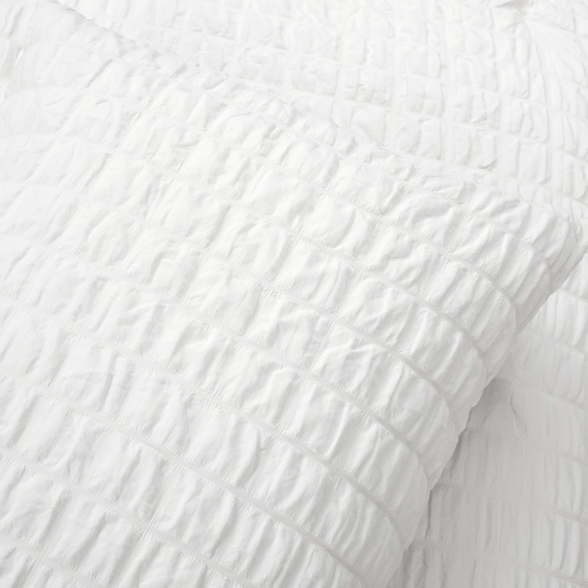 Crinkle 3 Piece All Season Crinkle Textured Dobby Comforter Set, White, Twin Extra Long