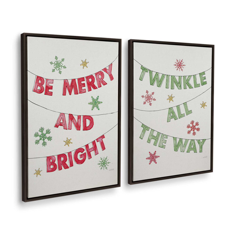 Twinkle All The Way, ensemble de 2 impressions sur toile, H 37 po x l 50 po, Impression encadrée sans passe-partout
