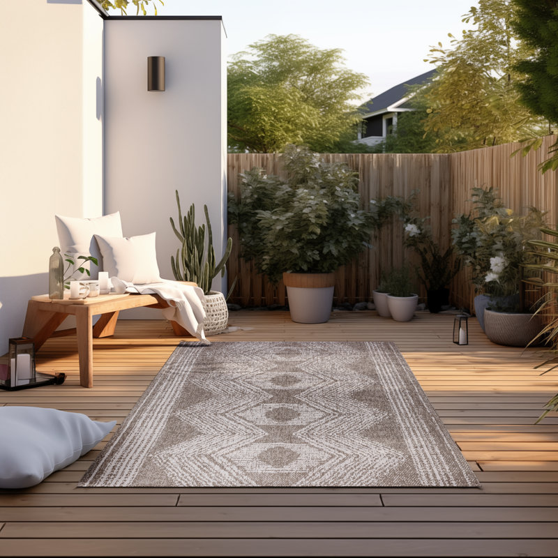 Dynamic Geometric Indoor / Outdoor Area Rug, Rectangular 200 x 290cm