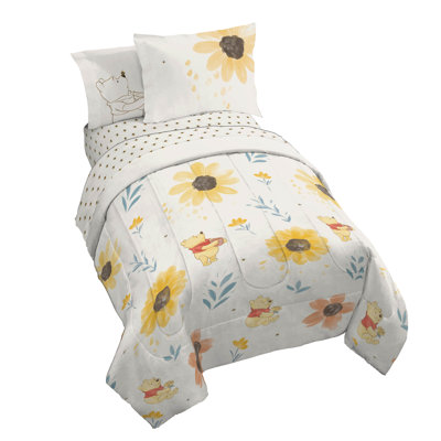 Winnie The Pooh Floral Fields Twin Bed Set W/ Sham