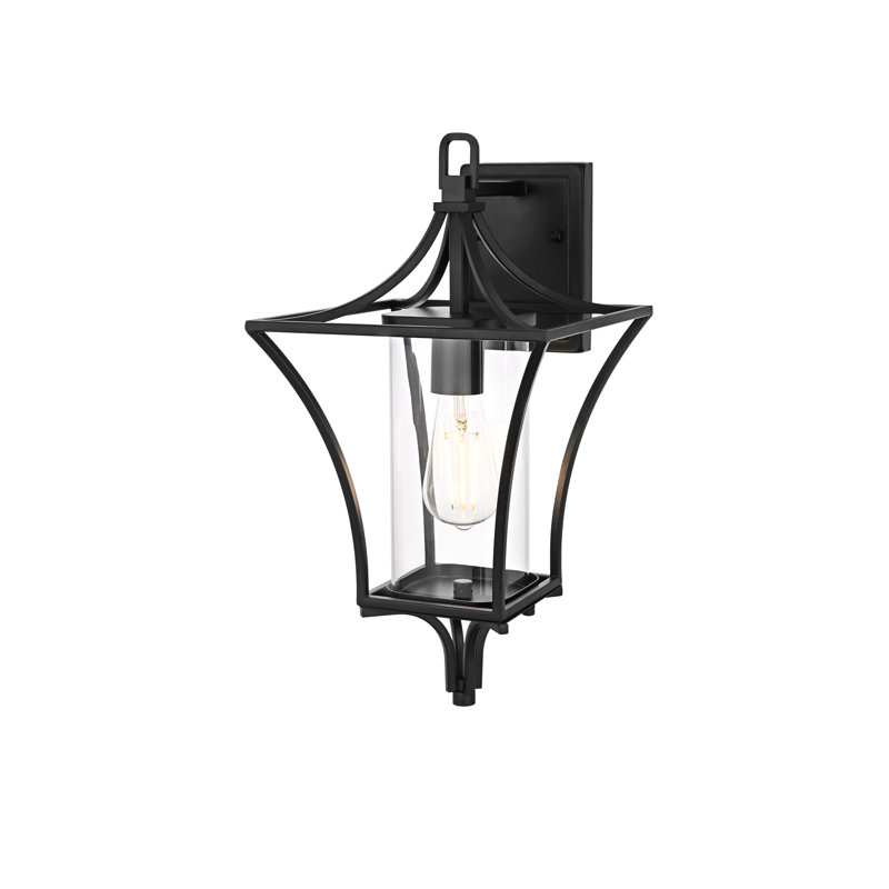Belgrade Outdoor Wall sconce in Black, 18.5" H x 9.5" W x 10.5" D