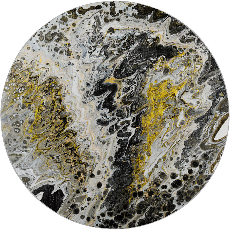 Premium Machine Washable Dream Shag ADS58 Abstract Rug, 8' Round