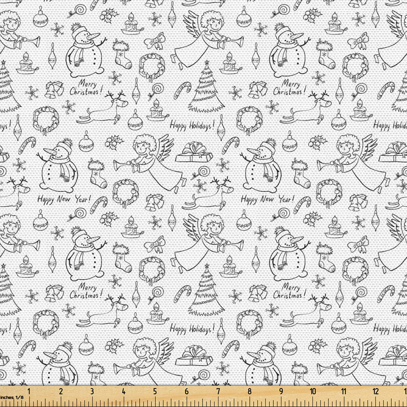Aitlin Doodle Christmas Rudolph Fabric