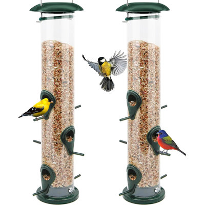 2 Pack Classic Bird Feeders 6 ports. 2LB capacity. For outdoors. Hanging style.