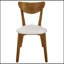 Ensemble de salle à manger 5 pièces Mid-Century moderne blanc cassé et châtaignier pour espaces compacts et recoins élégants