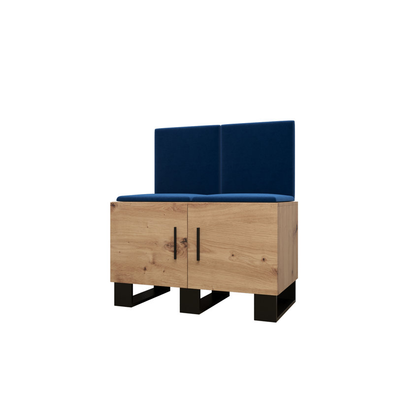 12 Pair Shoe Storage Cabinet, Brown/Blue