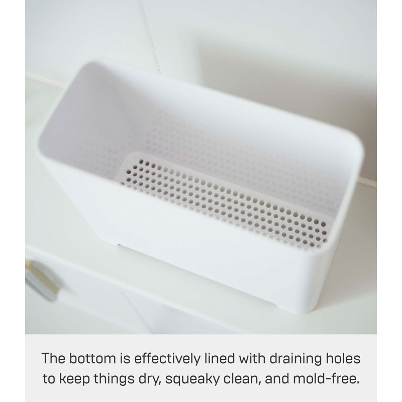 White Compact Self-Draining Bathroom Organizer for Kids