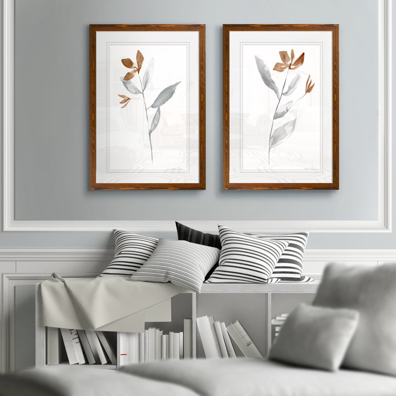 «Simple Stem I» par Vincent Van Gogh - ensemble de 2 reproductions d'art, H 24 po x l 18 po x P 1,25 po, Blanc