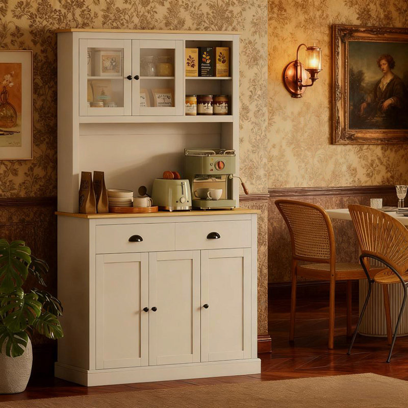 71" Tall Freestanding Kitchen Cabinet White