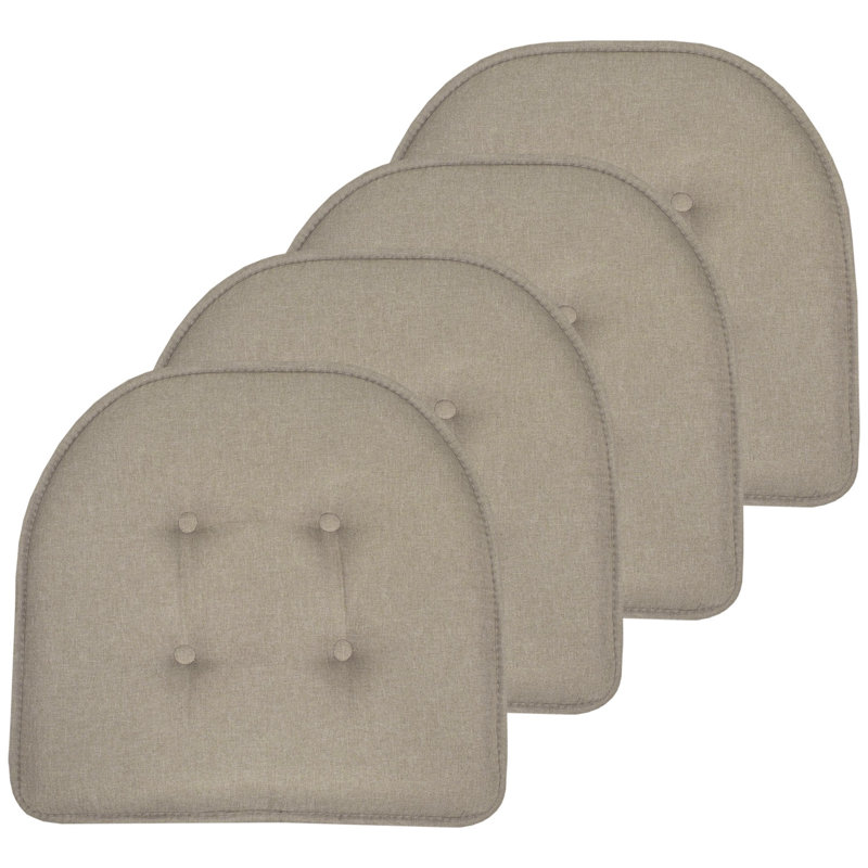 Solid U-Shaped Non-Slip Indoor Chair Cushion, 4, Khaki