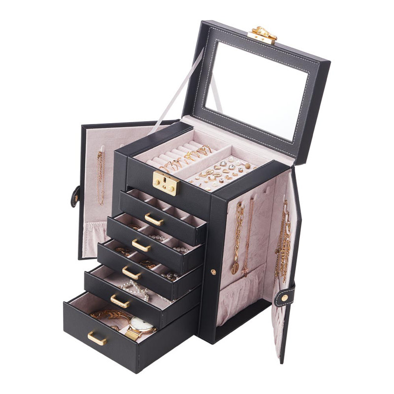 PU Leather Jewellery Box +, Black