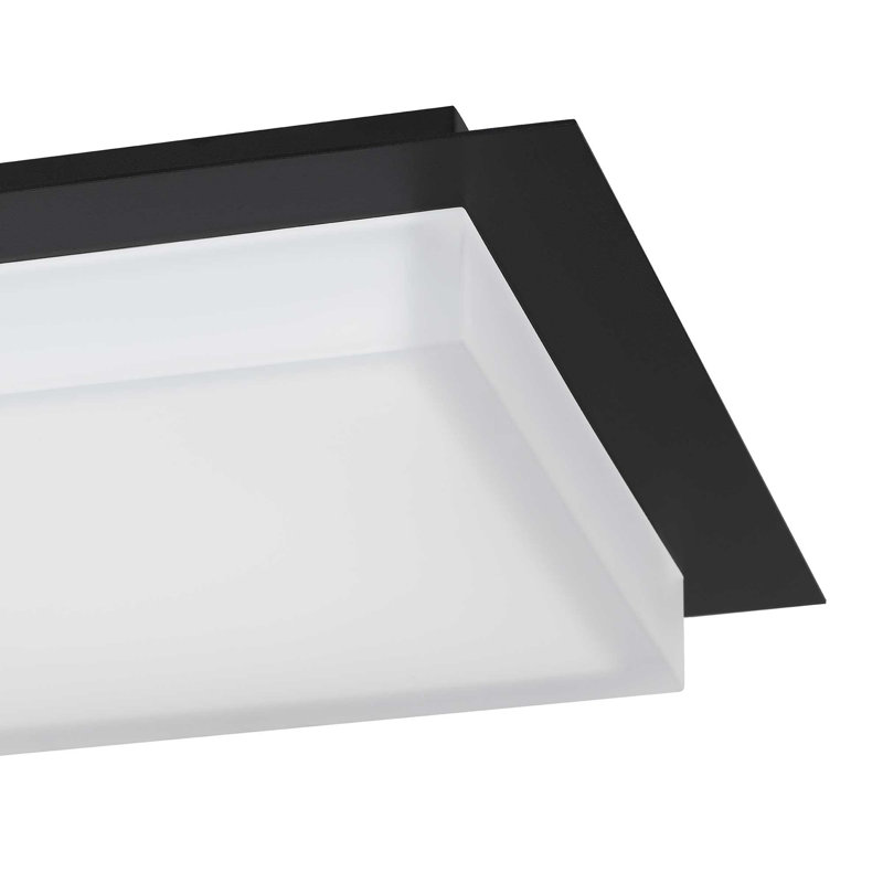 14 inch Square Black Integrated LED Flush Mount
