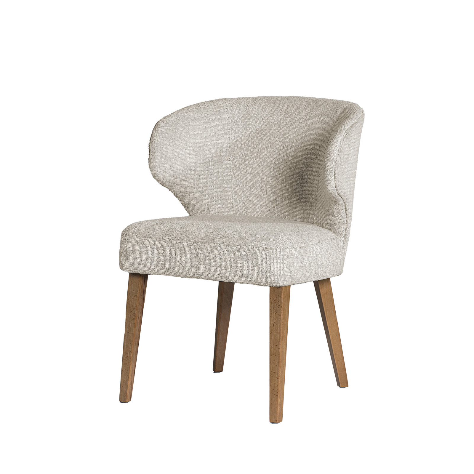 Golino Fabric Upholstered Wingback Side Chair, Cream, Brown
