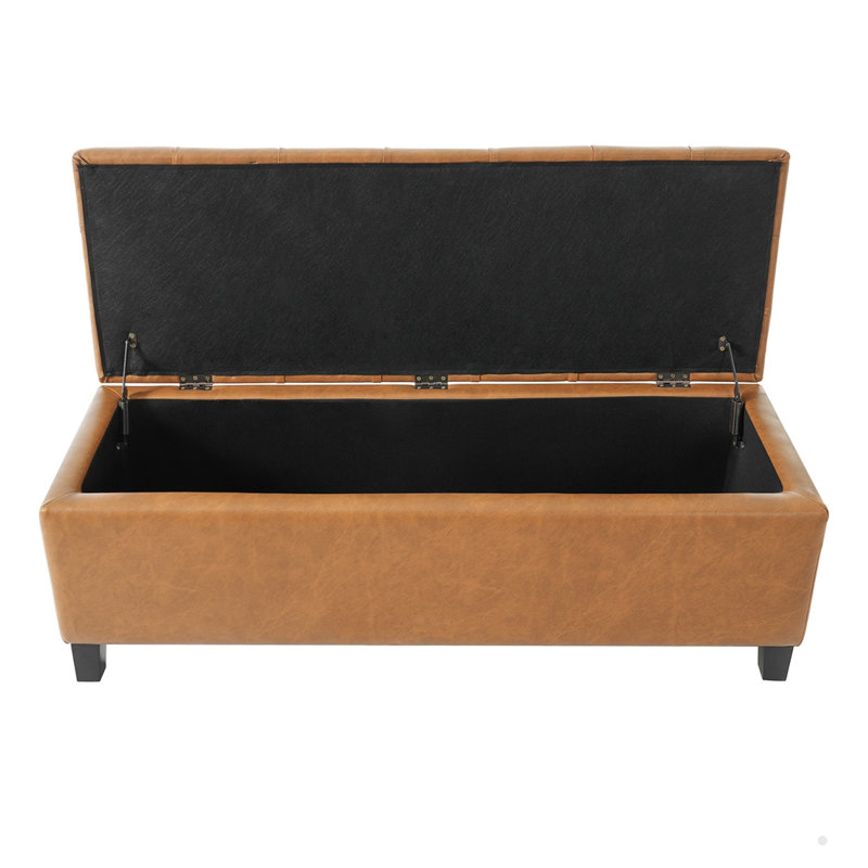 51.18-inch Upholstered Bench with Storage,Entryway Bench Bedroom Bench, Brown