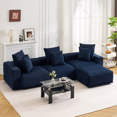 Modular L-Shaped Sectional With Removable Ottoman