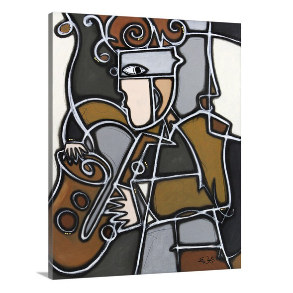 Malveaux «Funky Sax» par Brittiney, reproduction d'art, H 20 po x l 16 po x P 1,5 po, Toile