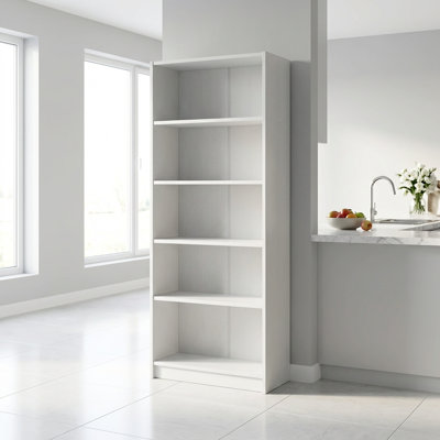 Modern Five-Tier Open Shelf Storage Cabinet for Versatile Home Organization and Display